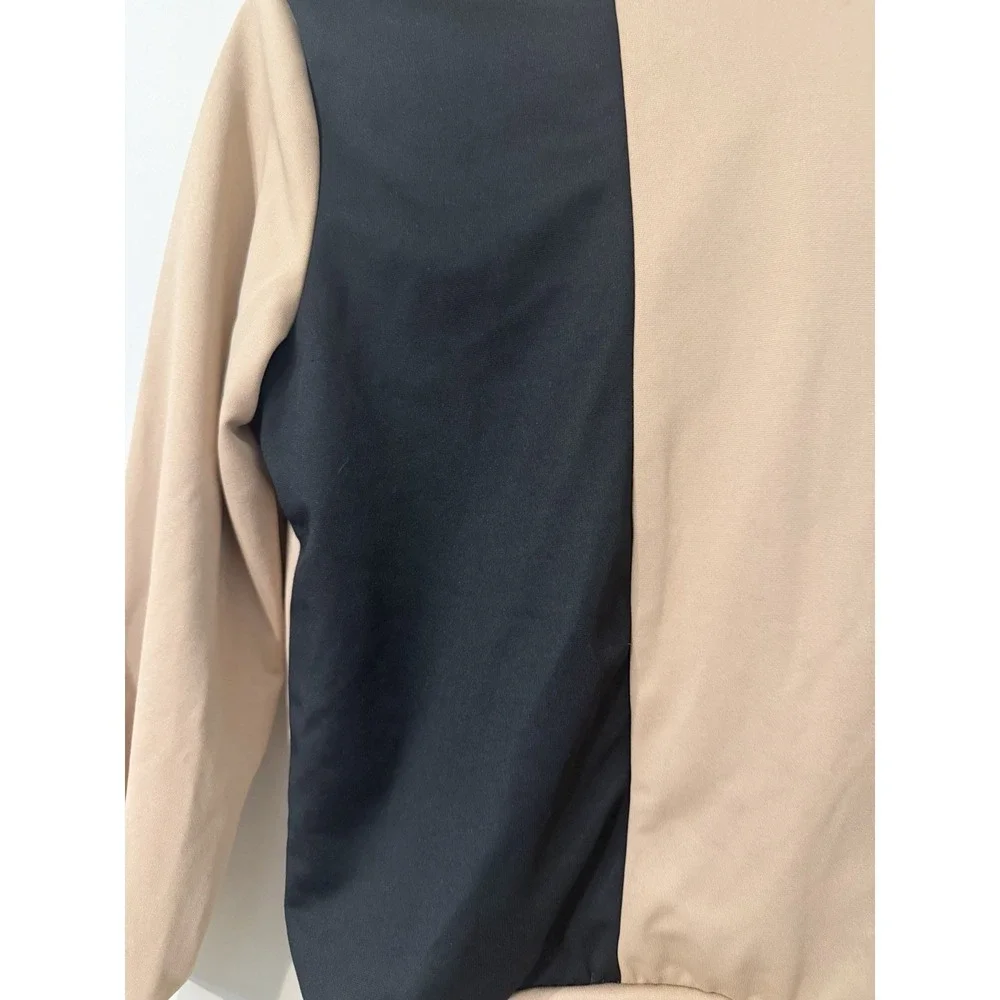 Youth Unisex Colorblock Beige & Black Pullover Hoodie US 10 EU 140